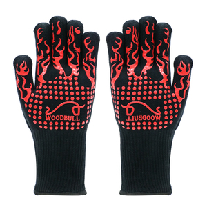 Gants de barbecue résistants à la <span class=keywords><strong>chaleur</strong></span> avec grip en silicone, <span class=keywords><strong>anti</strong></span>-brûlure, en coton, pour la cuisine et la pâtisserie - Product Image 3