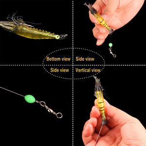Señuelo de Pesca Realista de Camarón Artificial Suave con Anzuelo y Cordón Luminoso, Cebo para Pesca de Depredadores, 9.5cm 6g - Product Image 5