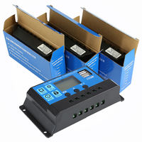 PWM 60A 50A 40A 30A 20A 10A Contrôleur de charge solaire Batterie 12V/24V Régulateur automatique MPPT avec double USB 5V et écran LCD