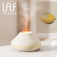Humidificateur d'air à effet de flamme 130ml diffuseur d'huile essentielle d'aromathérapie avec humidificateur de flamme de feu de Simulation d'éclairage de couleur RVB