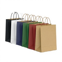 Sacs en papier personnalisés avec logo et poignées pour la vente en gros et au détail, pour les restaurants et les commerces, sacs en papier kraft