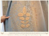 2022 nouveaux rideaux personnalisés de broderie de velours bleu et Beige pour salon chambre rideaux de velours néo-classiques rideaux de luxe