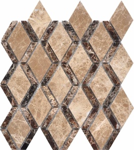 Nuovo Design Mosaico in Pietra Romboidale <span class=keywords><strong>Bianco</strong></span> <span class=keywords><strong>e</strong></span> <span class=keywords><strong>Nero</strong></span> per Decorazione d'Interni, Pavimenti <span class=keywords><strong>e</strong></span> Rivestimenti Murali - Product Image 4