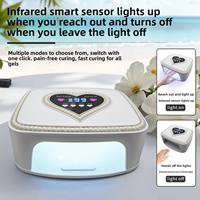 Nouvelle Lampe de Photothérapie Ongulaire Domestique 220W en Plastique à Double Source Lumineuse, Technologie UV Rechargeable, Sans Effet Noir sur les Mains, Détection Intelligente