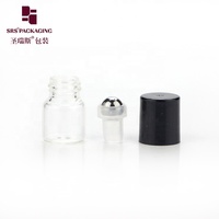Flacon à bille en verre transparent vide de 1 ml avec bille en acier pour échantillons d'huiles essentielles et de parfums
