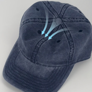 Casquette Heycap Factory à visière incurvée 100% coton teint, profil bas, vierge, personnalisable, style Dad Hat, broderie, 6 panneaux, en sergé délavé vintage - Product Image 5