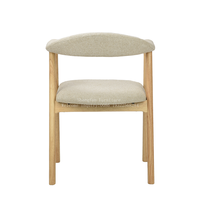 Chaises de salle à manger en bois confortables avec pieds en bois et assise en tissu bouclé de laine, idéales pour restaurants, hôtels et mariages, avec coussin rembourré
