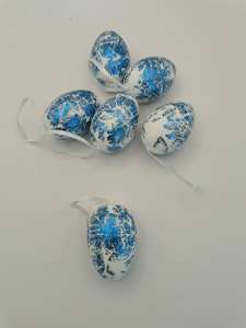 Paasei, 6cm metaalachtige hangende paasei, 6 stuks in PET-doos - Product Image 4