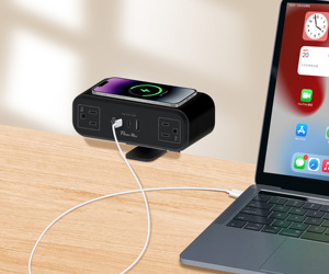 PD 65W 100W <span class=keywords><strong>Abrazadera</strong></span> de escritorio resistente a la manipulación Tira de alimentación USB C Estación de carga inalámbrica Protector contra sobretensiones de escritorio PD 65W Carga rápida - Product Image 4
