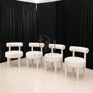 Chaise de salle à manger tubulaire courbée en acier inoxydable avec coussin blanc pour projets hôteliers et de mariage – Vente en gros de sièges - Product Image 2