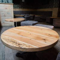 Vente en gros Plateau de table rond en métal Plateau en bois Plateau de table à manger moderne en bois pour restaurant