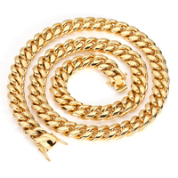Collier Chaîne Hip Hop Tendance pour Femme, Ras-du-Cou Lien Cubain en Acier Inoxydable Plaqué Or, Bijou