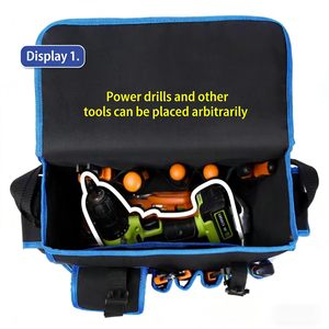 Bolsa de Herramientas Eléctrica Multifuncional con Múltiples Bolsillos, Bolsa de Almacenamiento de Herramientas Ajustable para Trabajos de Mantenimiento - Product Image 5