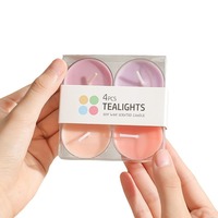 Lot de 4 petites bougies chauffe-plat artisanales sans fumée, couleur macaron, pour demande en mariage romantique ou anniversaire