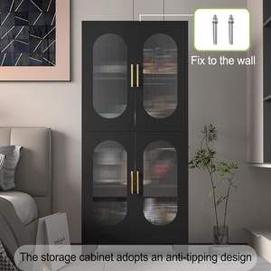 <span class=keywords><strong>GDLT</strong></span> US Offre Spéciale Steel Pantry Storage Home Office 4 Glass Acrylic Door File Metal Cabinet Living Room Customized Color Placard - Product Image 6