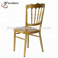 Chaises Napoléon modernes en aluminium doré pour hôtels et événements, avec coussin moelleux, prix d'usine