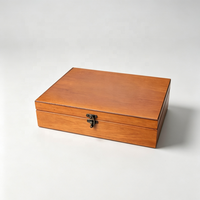 Caja de Madera para Almacenamiento de Recuerdos con Tapa con Bisagras y Forro Suave, Caja Decorativa Vintage con Tapa, Color Cerezo Claro