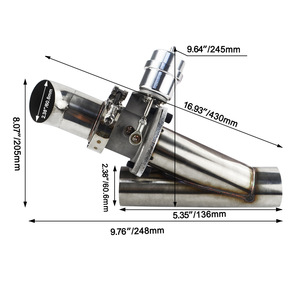POYRACING Tuyau d'échappement électrique en acier inoxydable de 2,5 pouces avec télécommande pour mise à niveau et modification - Product Image 5