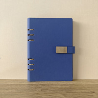 Carnet à spirales A5 en cuir PU, 6 anneaux, rechargeable, avec fermeture élastique, pour le bureau, l'école et les affaires