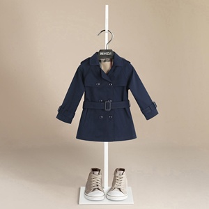 Personnalisation en gros de parkas à col rabattu à manches longues de style britannique à 95% de coton pour bébés et fillettes en automne - Product Image 1