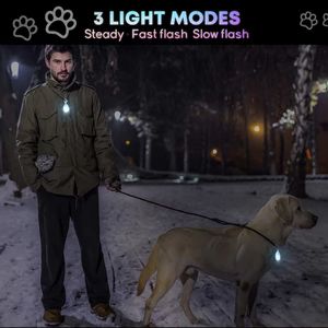 ปลอกคอสุนัขแบบกันน้ำพร้อมไฟ LED สำหรับกลางคืน ปลอดภัยสำหรับสัตว์เลี้ยง  จี้ห้อยคอเรืองแสงพร้อมคลิปหนีบสำหรับสุนัขและแมว ใช้สำหรับเดินเล่นกลางแจ้งเพื่อเตือนภัย - Product Image 2