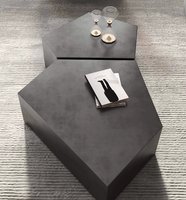 Ensemble de tables basses en acier inoxydable de style européen moderne et luxueux, plateau en verre, tiroir, couleur personnalisée, salon, hôtel, appartement