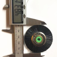 Roue de polissage en poils de sanglier de 48 mm avec 2 rouleaux de poils droits noirs, personnalisable OEM pour le nettoyage