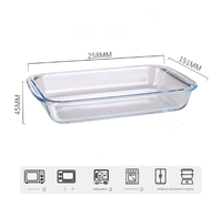 Plateau de cuisson en verre rectangulaire résistant à la chaleur four à micro-ondes plateau de poisson ménager spécial matériau Borosilicate
