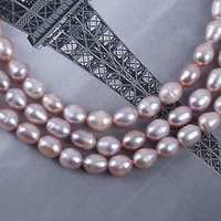 Collier de perles de riz d'eau douce blanches, roses et violettes de 6-7 mm, 18 cm (7 pouces), certifié par un tiers, vente en gros pour la fabrication de bijoux