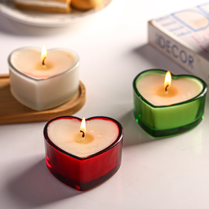 <span class=keywords><strong>Portacandele</strong></span> in <span class=keywords><strong>vetro</strong></span> a forma di cuore colorato vuoto - Product Image 3