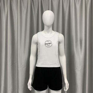 Chaleco de gimnasia sin mangas para mujer personalizado al por mayor con diamantes de imitación estilo informal serigrafía de bambú camiseta sin mangas para bebé bajo MOQ - Product Image 5