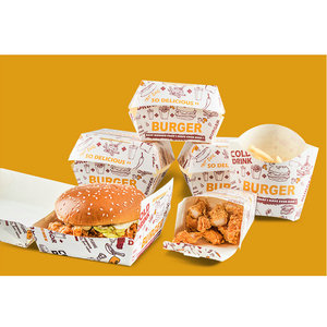 レストランのテイクアウト用包装向けカスタムエコフレンドリー使い捨て食品グレード紙箱 UVコーティングエンボス加工マットラミネート仕上げ - Product Image 3