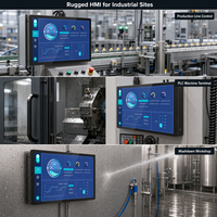 Terminal de travail HMI PLC multipoint tout-en-un tactile intégré robuste en aluminium étanche IP65 de 27 pouces