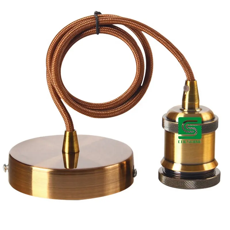 E27 держатель лампы винтажный держатель лампы для лампы с винтажным гнездом с потолочным розовым тканевым кабелем