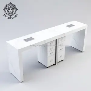 Manikürcü mobilya lux çift manikür masaları mermer tırnak masa tırnak + masası egzoz fanı
