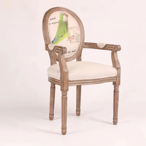 <strong>American</strong> Country <strong>Retro</strong> Solid Wood Dining <strong>Chair</strong> With Armrest Casual Home Furniture For Cafe &amp; Hotel Use