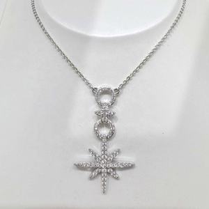 factory price plata 925 <b>sterling</b> <b>silver</b> <b>star</b> moon zircon <b>necklace</b> wholesale gold plated 18k unique mom ladies pendant <b>necklaces</b> - Product Image 4