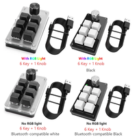 Mini Teclado Macro, 6 Teclas + 1 Perilla, Teclado para Juegos Personalizable, Teclado Mecánico Programable DIY para PS, Dibujo y Juegos
