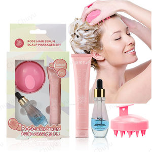 Kit de soins capillaires protecteurs-Shampooing + peigne de massage du cuir chevelu + sérum capillaire biphasique nourrissant pour cheveux abîmés par la chaleur et colorés - Product Image 1