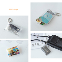 Prix d'usine OEM Mini porte-monnaie transparent à usages multiples en PVC Cadeaux laser colorés Porte-cartes Porte-clés Pochette pour écouteurs