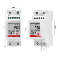 Monofásico AC 230V 60A Medidor de energía eléctrica KWH RS485 Modbus Comunicación Salida de pulso Consumo de energía
