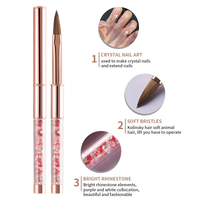 USA grandes tailles en gros fournitures de haute qualité GUYO or Rose strass poignée Kolinsky Nail Art brosse doux acrylique brosse à ongles
