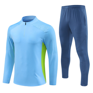 Traje de Entrenamiento de Manga Corta Otoño Invierno 24/25, Media Cremallera, Transpirable, Secado Rápido, Poliéster/Nailon, Clubes Europeos - Product Image 1