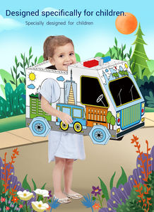 Costume de voiture de police portable pour enfants, jouet de jeu de rôle en carton à faire soi-même - Product Image 3