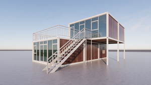 Casa de Campo Moderna con Techo Inclinado <span class=keywords><strong>y</strong></span> Pared de Vidrio Templado Doble, de Una a Dos Plantas, Venta al por Mayor Directa de Fábrica - Product Image 5