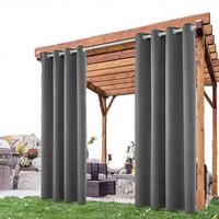 Rideau d'extérieur en polyester imperméable et personnalisable à motif uni, avec œillets métalliques antirouille pour patio et jardin, occultation totale de la lumière