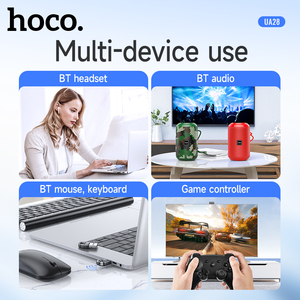 HOCO UA28 Adaptador USB <span class=keywords><strong>Bluetooth</strong></span> Dongle Adaptador <span class=keywords><strong>Bluetooth</strong></span> 5,1 para PC Laptop Altavoz inalámbrico Receptor de audio Transmisor USB - Product Image 5