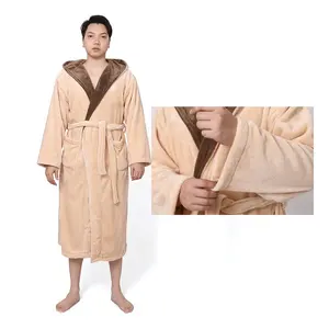 dressing gown men's bathrobe autumn winter flannel long robe night gown homewear