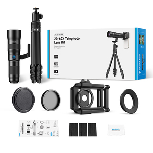 <span class=keywords><strong>APEXEL</strong></span> 20X-60X <span class=keywords><strong>Kit</strong></span> de zoom téléobjectif universel 45mm verre objectifs mobiles trépied pour l'observation extérieure des oiseaux animaux - Product Image 4