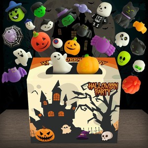 Nuevos Juguetes Coleccionables Transfronterizos con Temática de Animales de Dibujos Animados, Caja Sorpresa Squishy de 24 Piezas, con Forma de Mochi de Calabaza, Araña y Fantasma de Halloween - Product Image 1